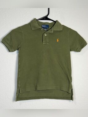 Ralph Lauren Kids Olive Polo with Orange Pony Logo
